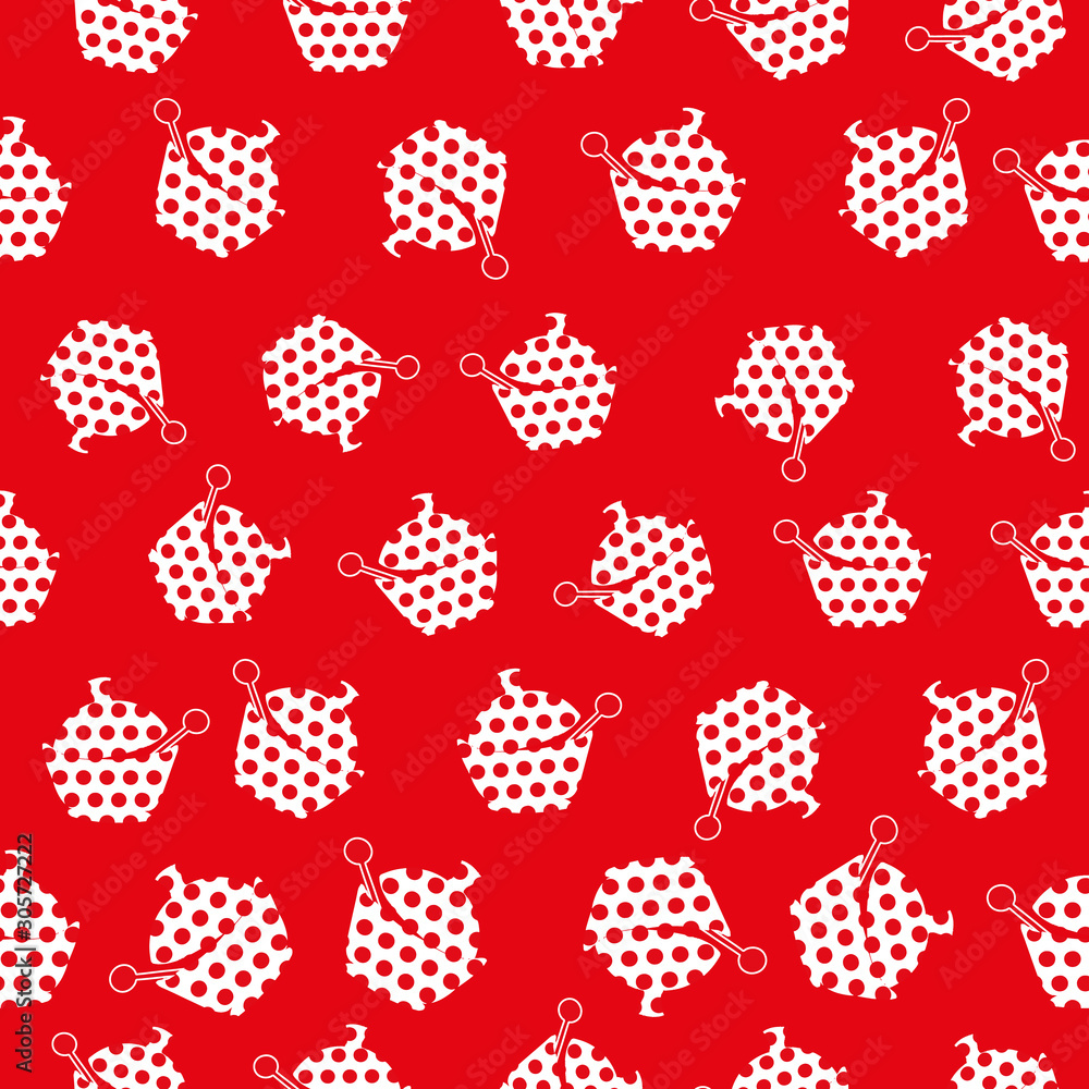 Red and white seamless pattern print background