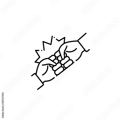 vote accept handshake line style icon