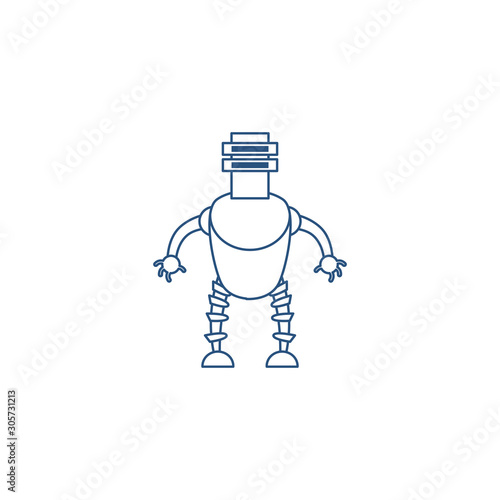humanoid robot line style icon