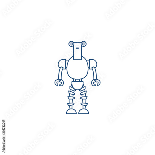 humanoid robot line style icon