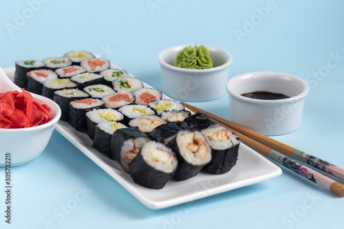 sushi on white plate
