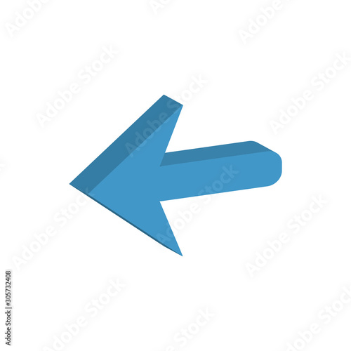 arrow left direction 3d style icon