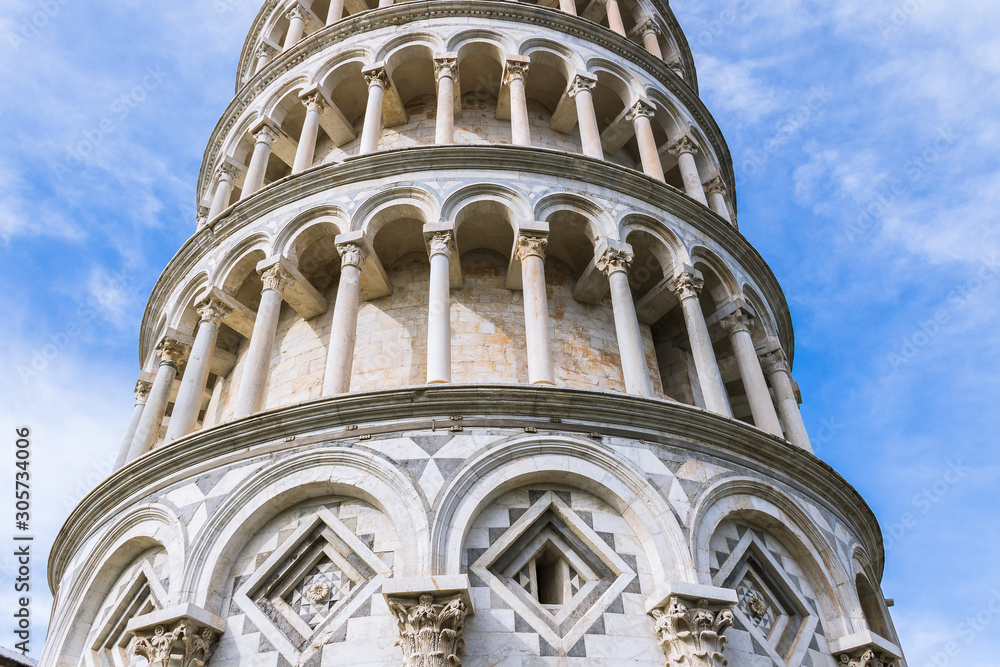 Leaning tower in Pisa - fragment.