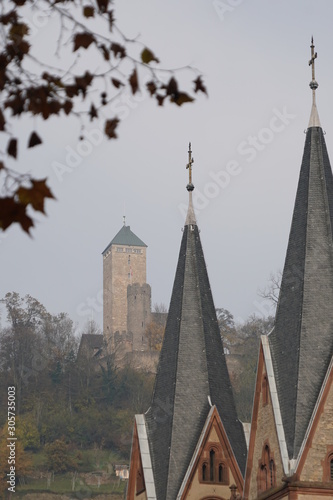 Starkenburg hinter Kirchtürmen photo