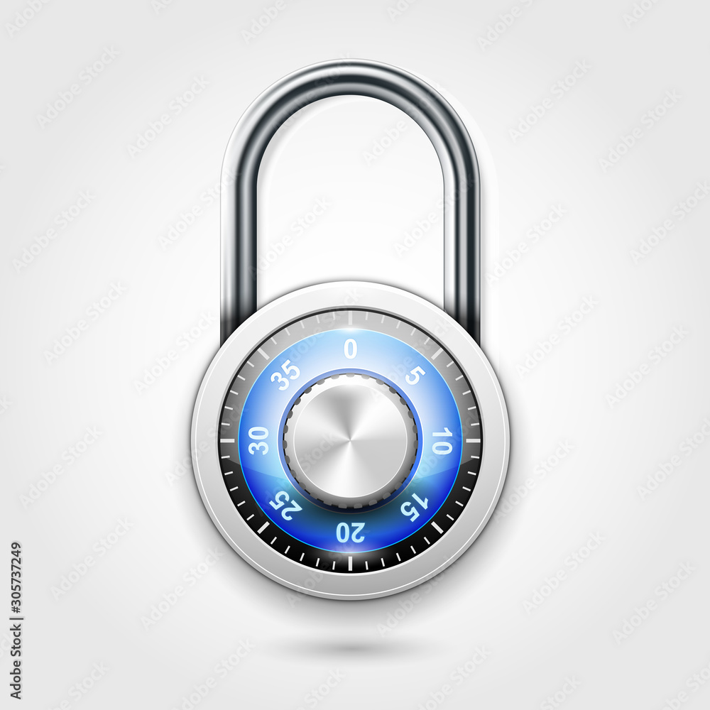 School lockers combination padlock - round lock icon with code School lockers combination padlock - round lock icon with code