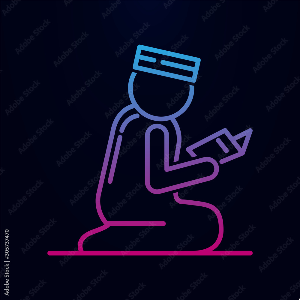Praying man nolan icon. Simple thin line, outline vector of religion icons for ui and ux, website or mobile application