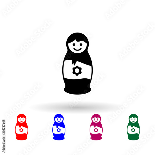 Nesting doll multi color icon. Simple glyph, flat vector of russia icons for ui and ux, website or mobile application
