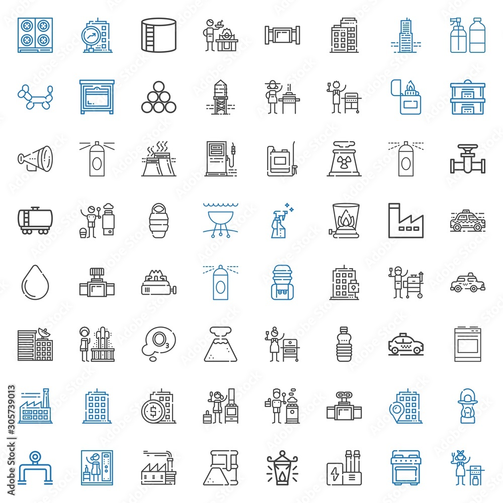 gas icons set gas icons set