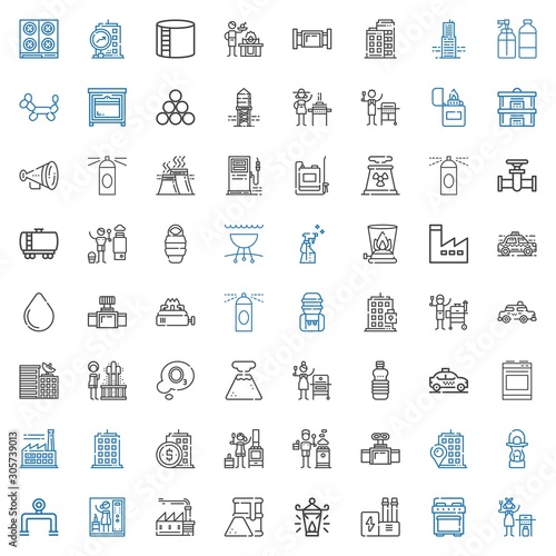 gas icons set