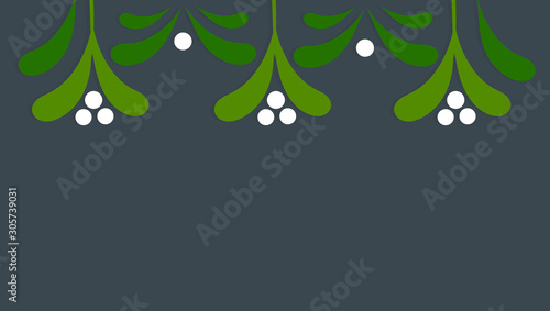 Christmas mistletoe background card.