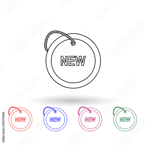 Word sale key chain multi color icon. Simple thin line, outline vector of sale icons for ui and ux, website or mobile application