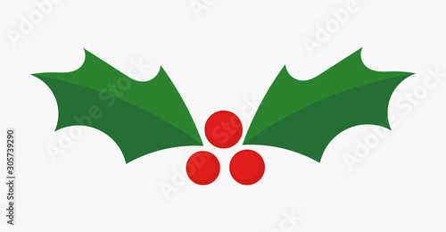 Wallpaper Mural Christmas holly berries icon.