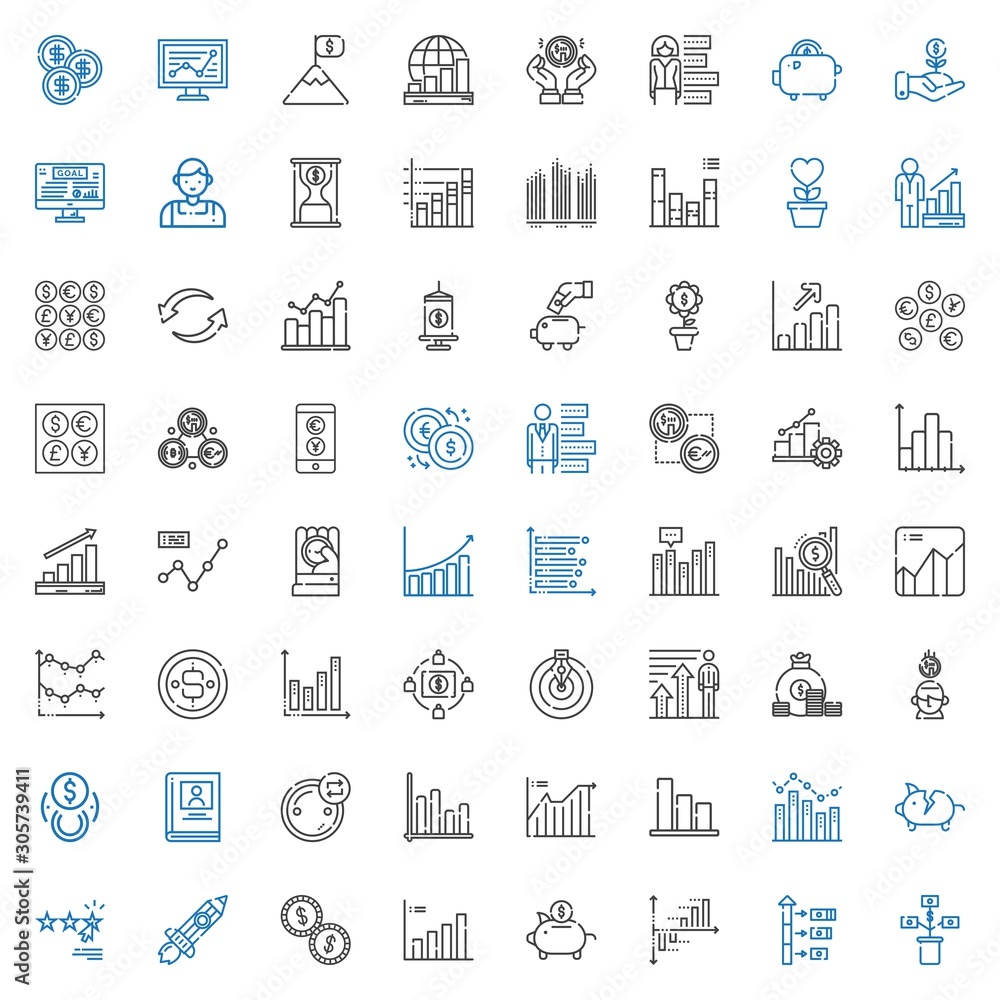 profit icons set profit icons set