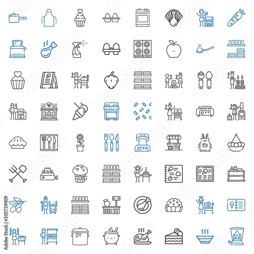 cooking icons set