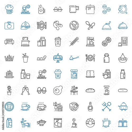 breakfast icons set