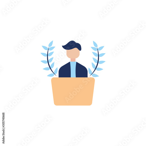 people in speech podium vote flat style icon