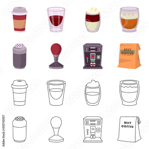 Isolated object of cafe and house sign. Set of cafe and service stock vector illustration.