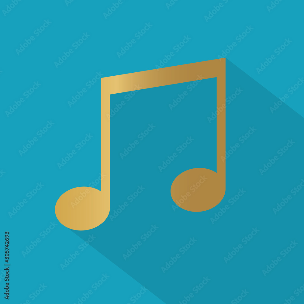 golden music note icon - vector illustration golden music note icon - vector illustration