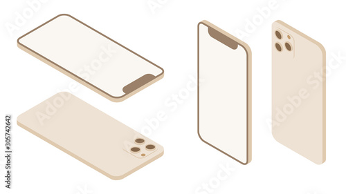 スマートフォンのアイソメトリックイラスト