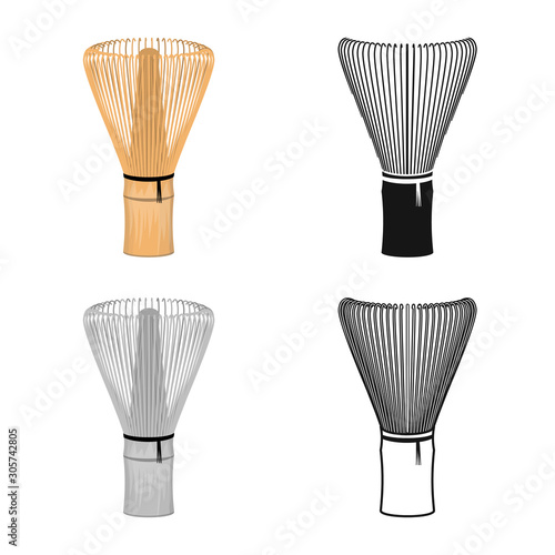 Isolated object of wire and whisk icon. Web element of wire and green stock vector illustration.