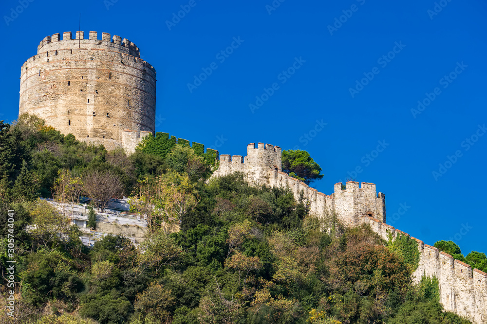 Rumelian Castle on the European banks of the Bosphorus in Istanbul, Turkey