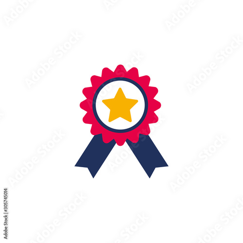 hand with medal vote flat style icon
