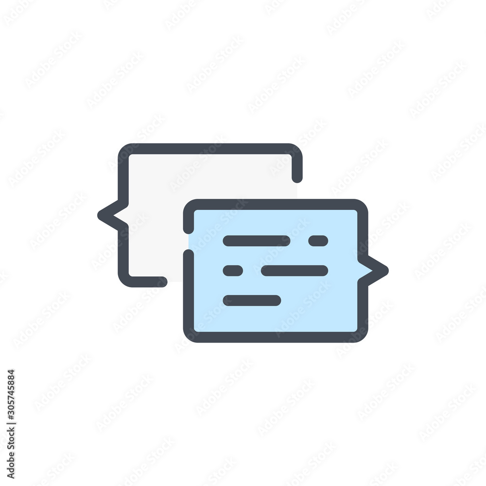 Chat and message color line icon. Dialog and communication vector outline colorful sign. Chat and message color line icon. Dialog and communication vector outline colorful sign.