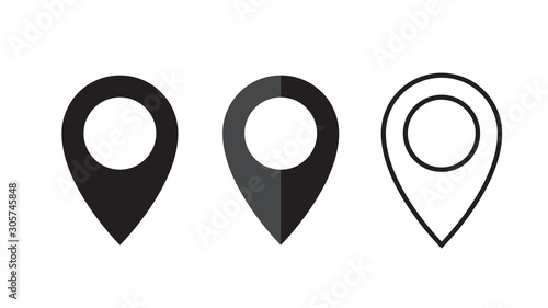 Pin navigation icon. Map pin symbol, sign.