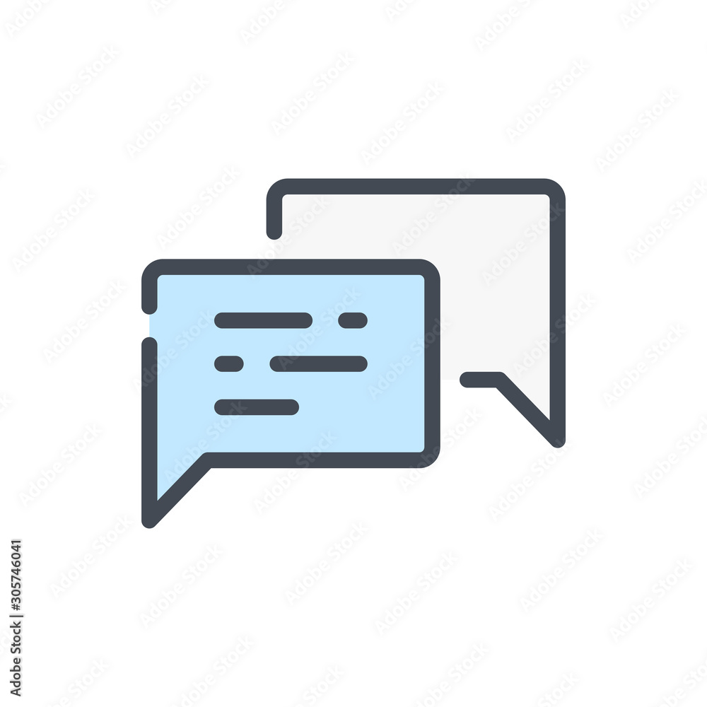 Chat and message color line icon. Dialog and communication vector outline colorful sign. Chat and message color line icon. Dialog and communication vector outline colorful sign.
