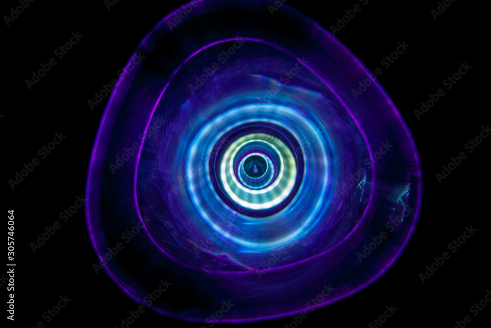 Sound waves in the dark in violet color Sound waves in the dark in violet color