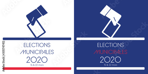 France Election. General election. Municipal election. French colors. Text: Municipal election (in French). photo