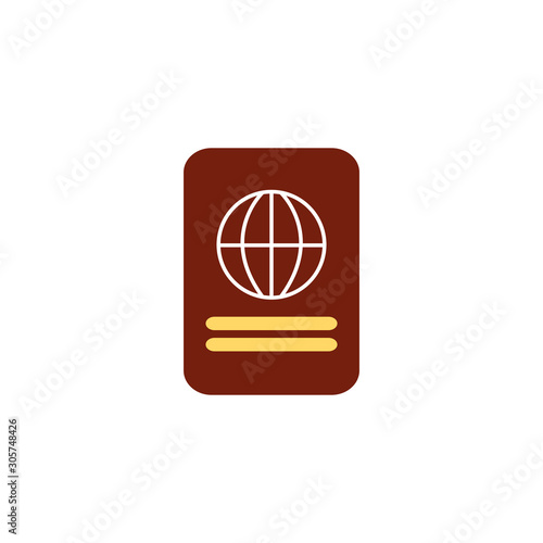 passport document identification flat icon