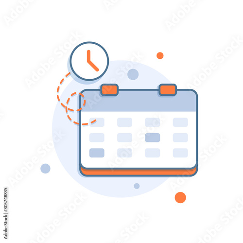 A calendar icon in trendy flat style . A sign of the calender for web site design