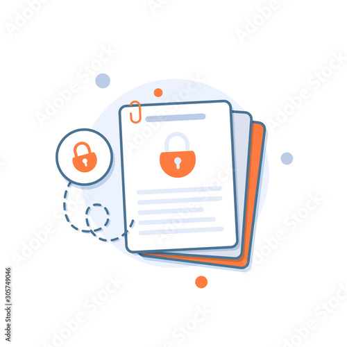 Document protection concept, confidential information and privacy idea
