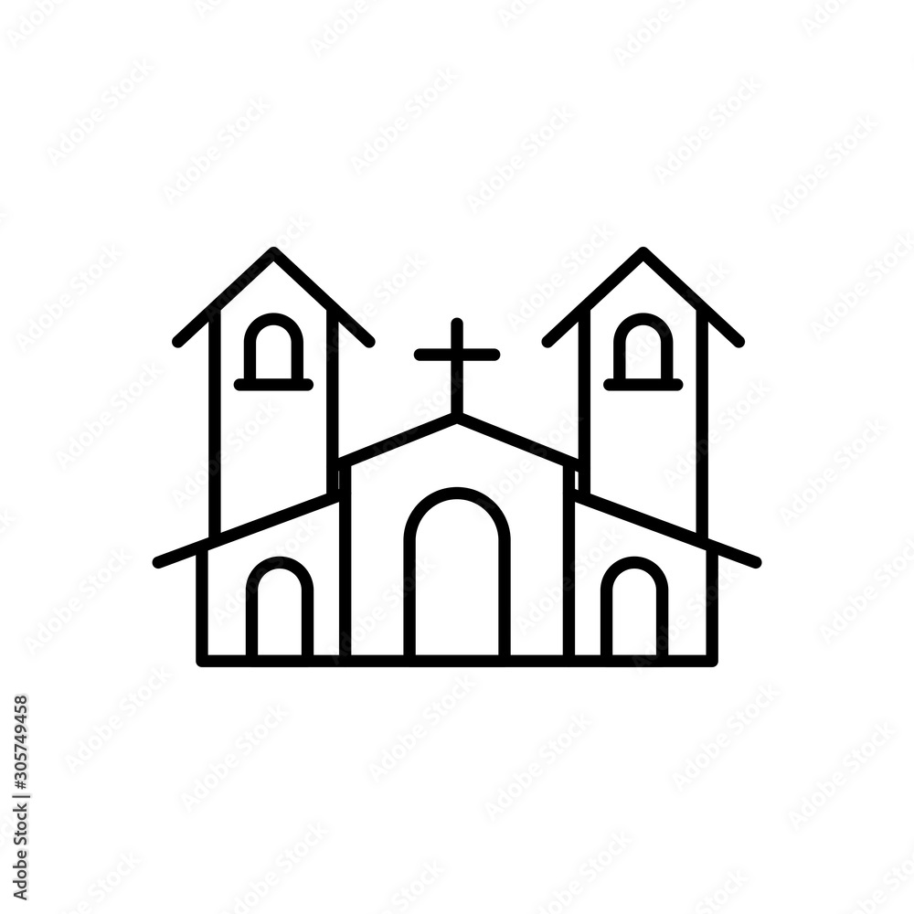 church building line style icon church building line style icon