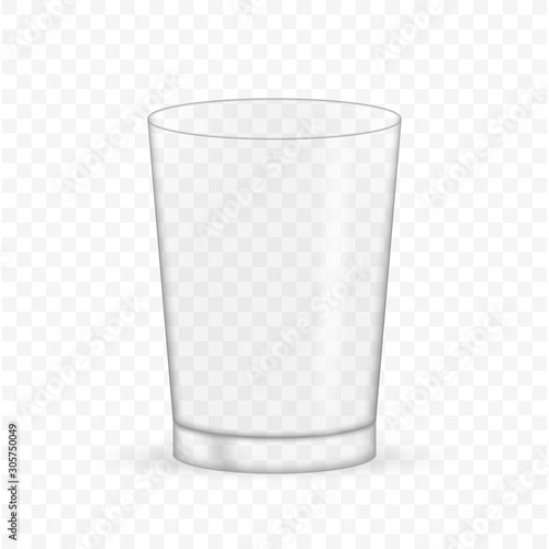 Empty realistic transparent glass. Vector stock illustration.