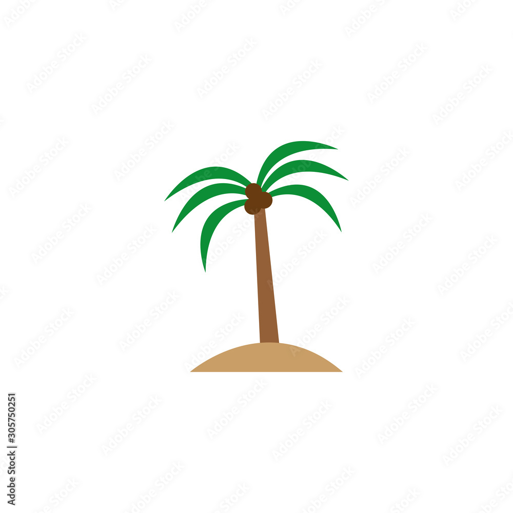 tree palm tropical flat icon
