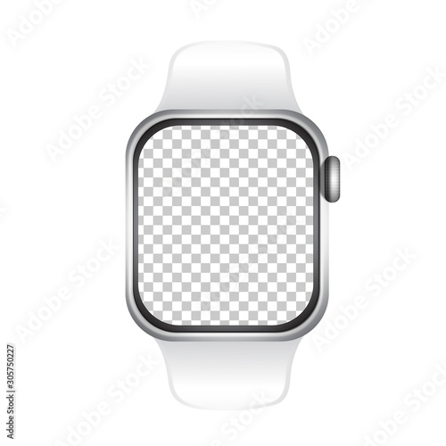 Watch realistically mockup screen png  isolated on background.