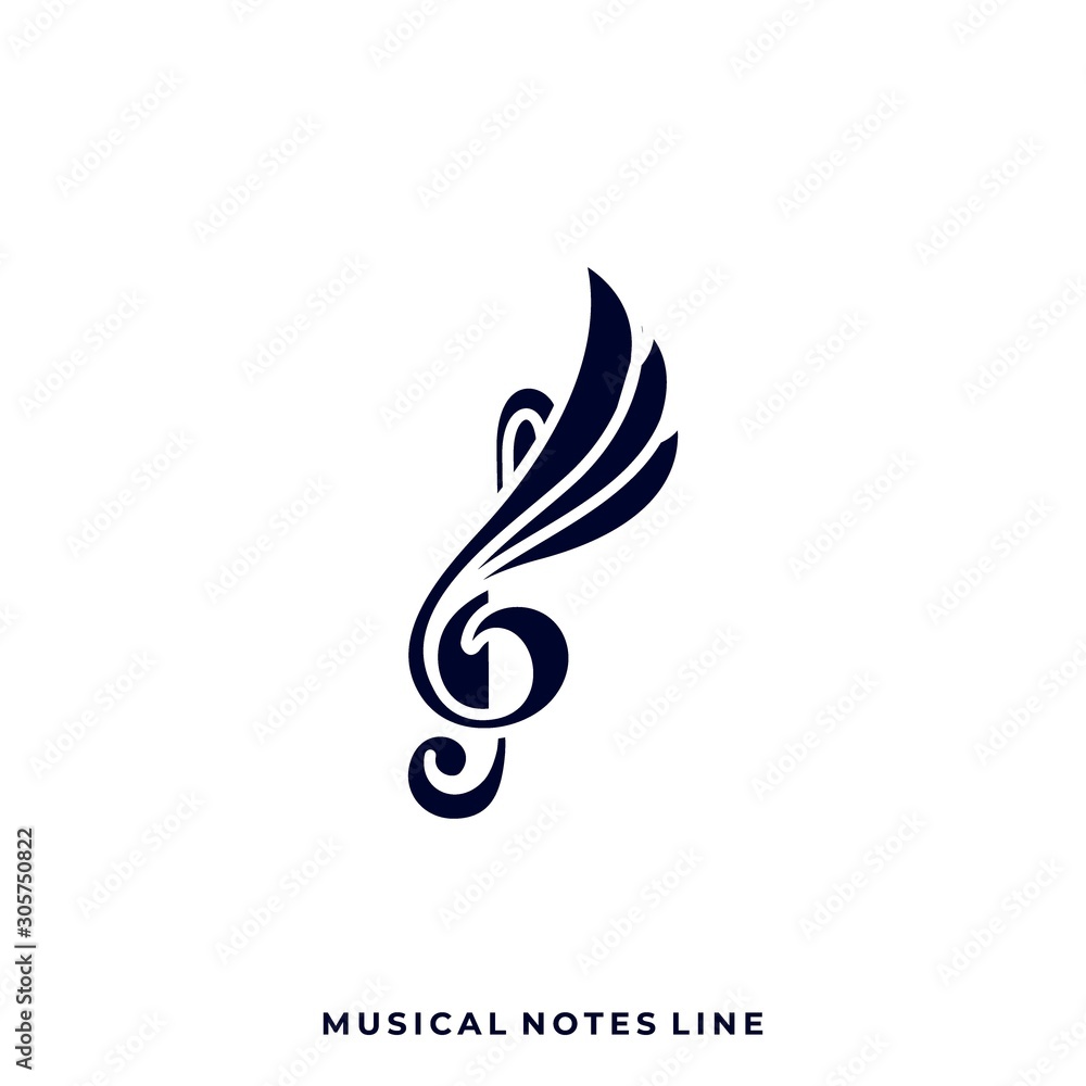 Obraz premium Music Wing Illustration Vector Template