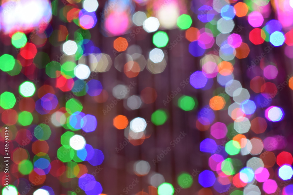 Multi-colored bokeh light from a bulb