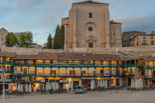 Main square of the town of Chinchon and the facade of the church of Our Lady of the Assumption stands out. chinchon Madrid's community. Spain photo