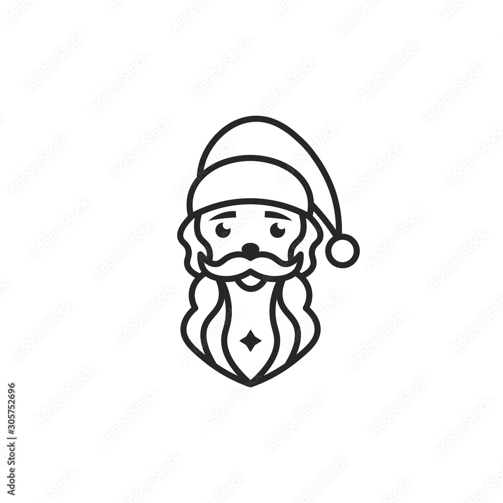 Santa claus head. White background. Santa claus head. White background.