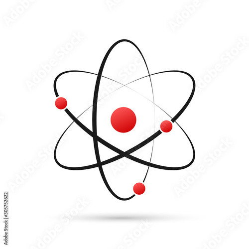 Photographie Atom icon vector, atom symbols on white background.