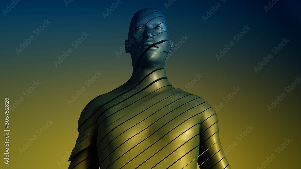 3d render. Head Human shattered portrait 3d render. Head Human shattered portrait