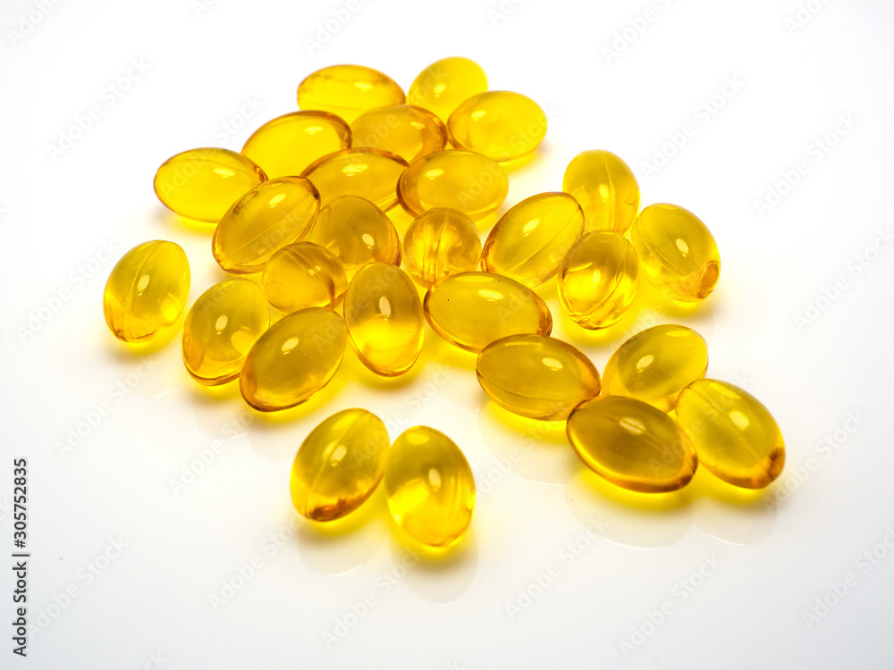 fishoil capsul on white blackground fishoil capsul on white blackground