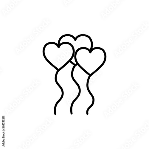 balloons helium with shape hearts line style