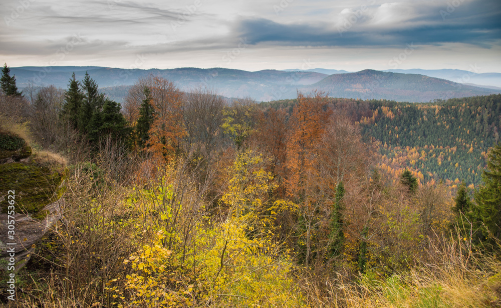 Obraz premium Blick vom Mont Saint Odile in die Vogesen