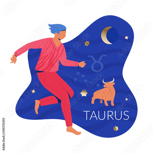 Taurus Man Zodiac Illustration