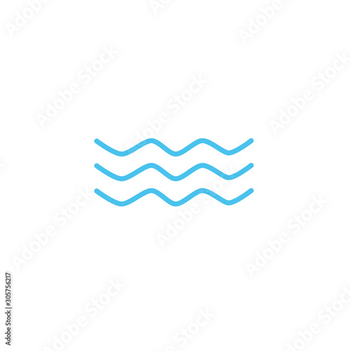 water waves line style icon