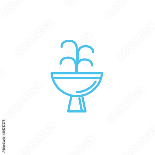 Εκτύπωση καμβά fount water line style icon